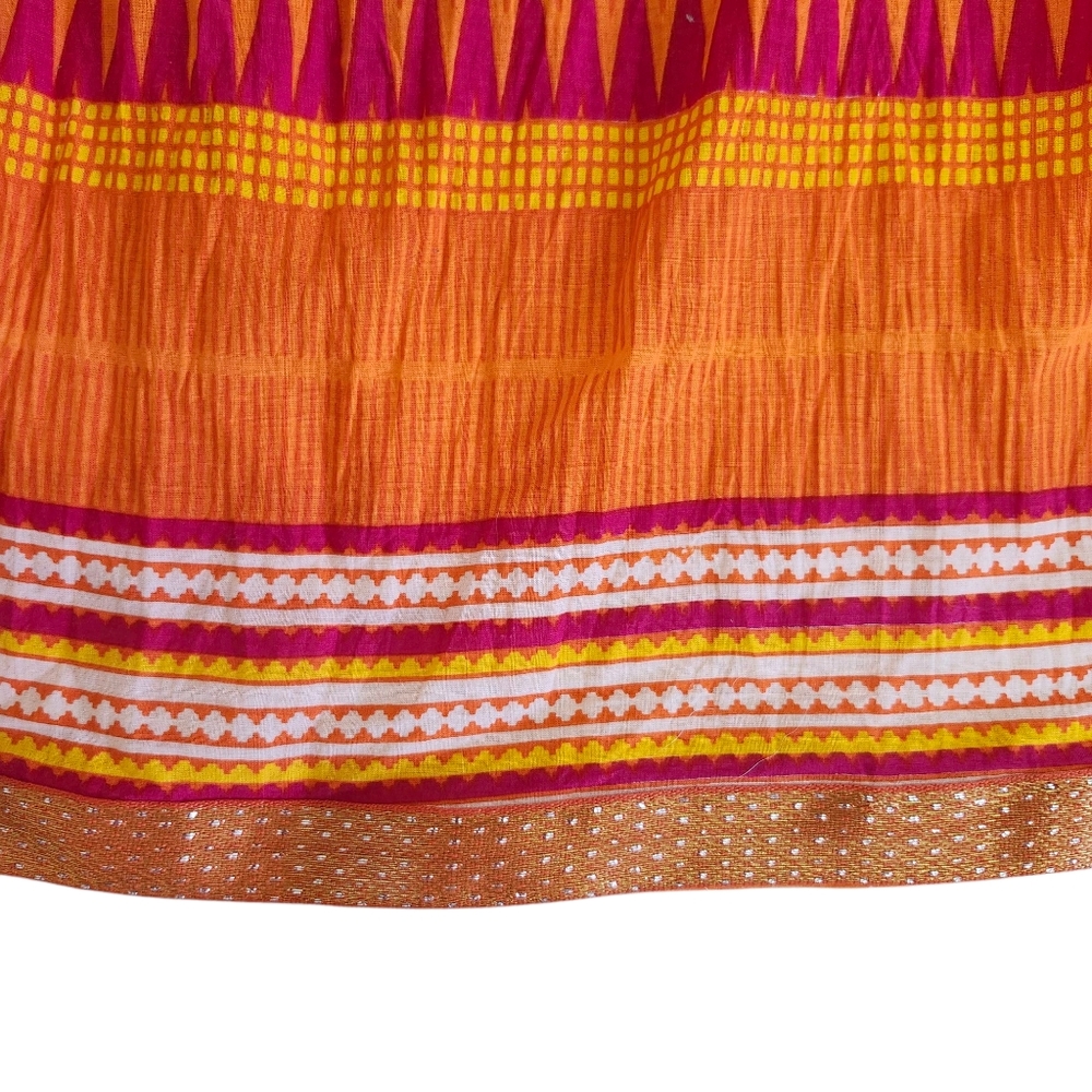 Lapogee Vibrant Orange Chevron Patterned Cotton M… - image 4